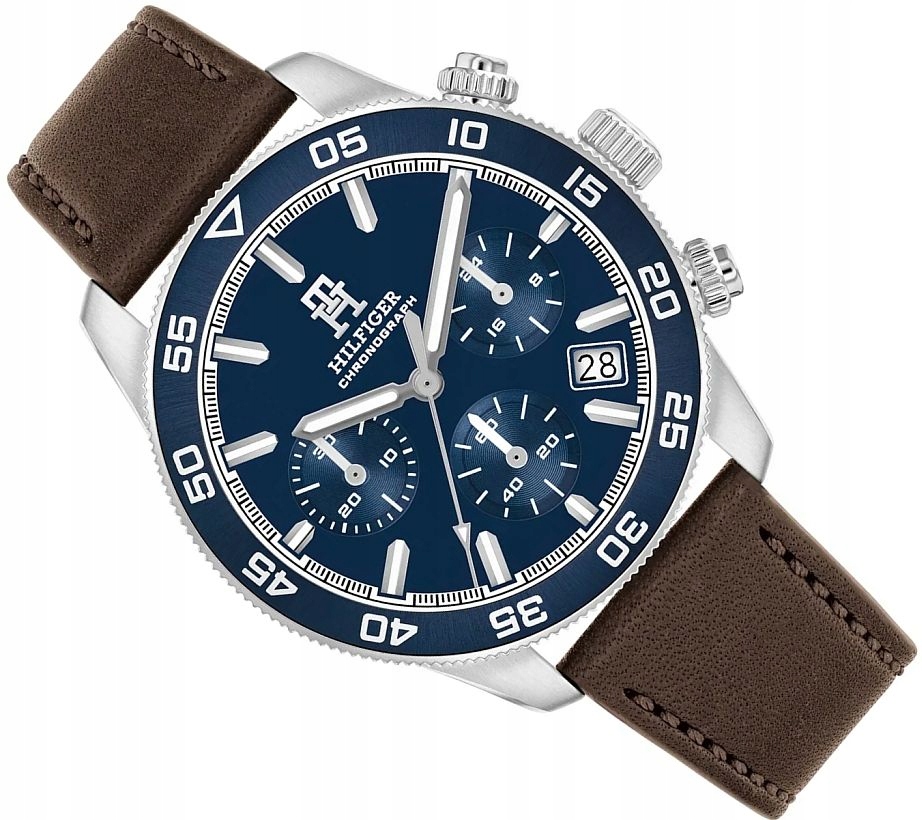 Pánské Hodinky Tommy Hilfiger 1792163 Elegantní A Módní Chrono Na Opasku 41 mm