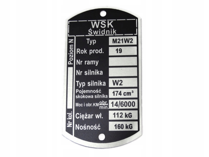 Povinný štítok WSK 175 M21W2