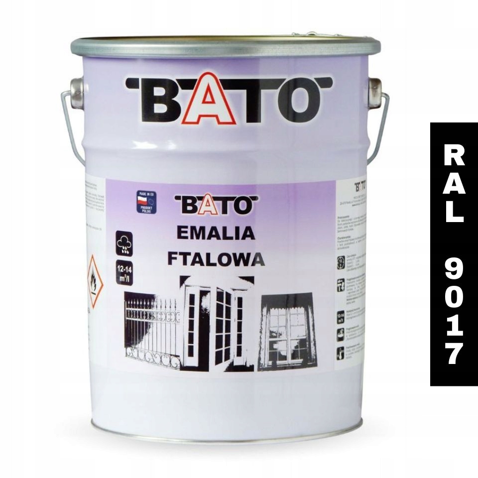 Ftalový smalt na dřevo Bato Barva na dřevo Ral 9017 Černá 5L