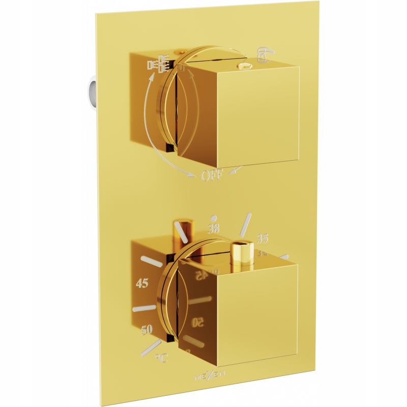 Mexen Cube vanovo-sprchová baterie 2 cestná, Zlatá