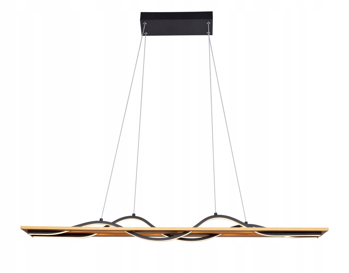 Lampa sufitowa wisząca żyrandol drewno nad stół do salonu jadalni Conato