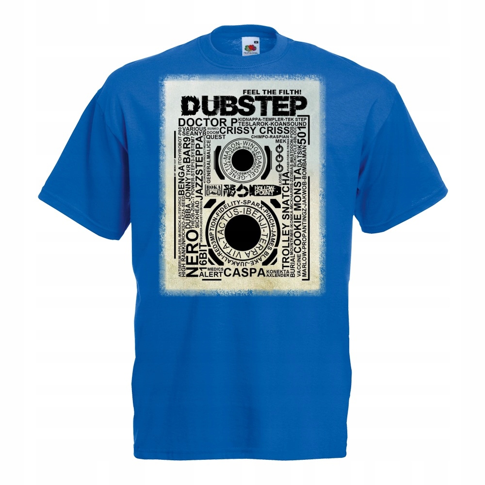 

Koszulka z nadrukiem dubstep muzyka dub XL niebies