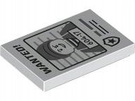 Lego Nadruk Tile 2x3 Wanted 26603pb388 Biały Złodziej Obraz Poszukiwany