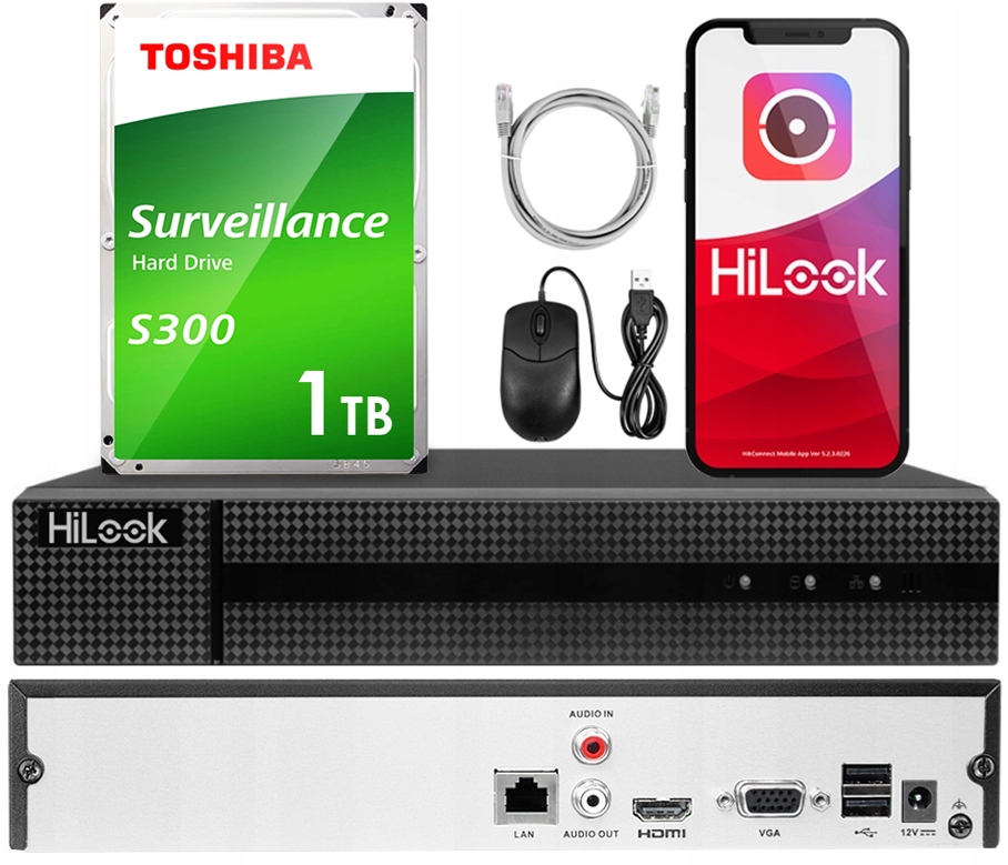 Ip rekordér 8 kamer 8Mpx HiLook NVR-8CH-5MP Aplikace 1TB disk