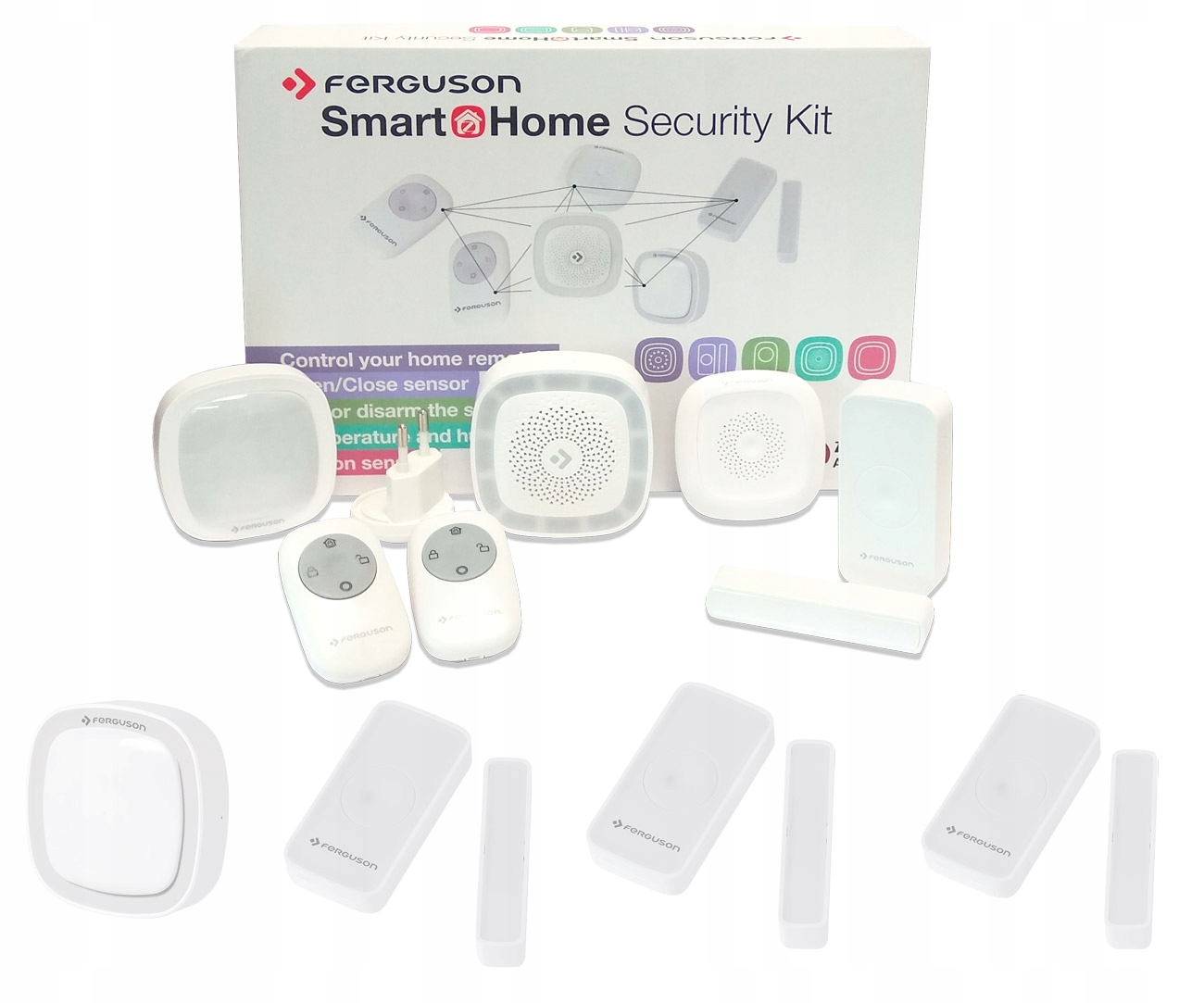 Bezdrôtový alarm systém 10 prvkov Smart 01 4 senzory Každý Za 1 Zł