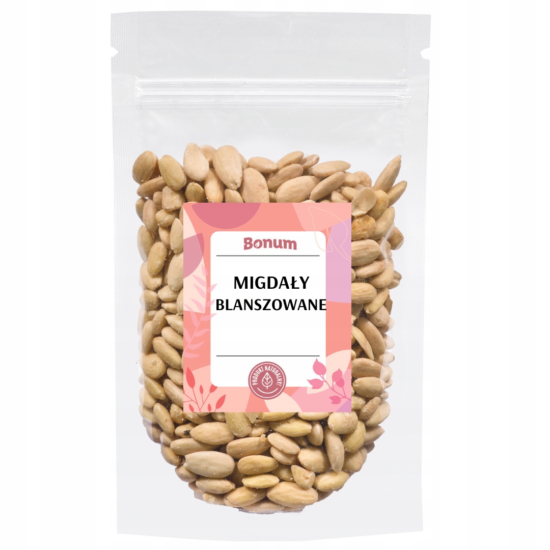 Levně Mandle Blanšírované přírodní celé ořechy Bakalie bez slupky 1 kg Bonum
