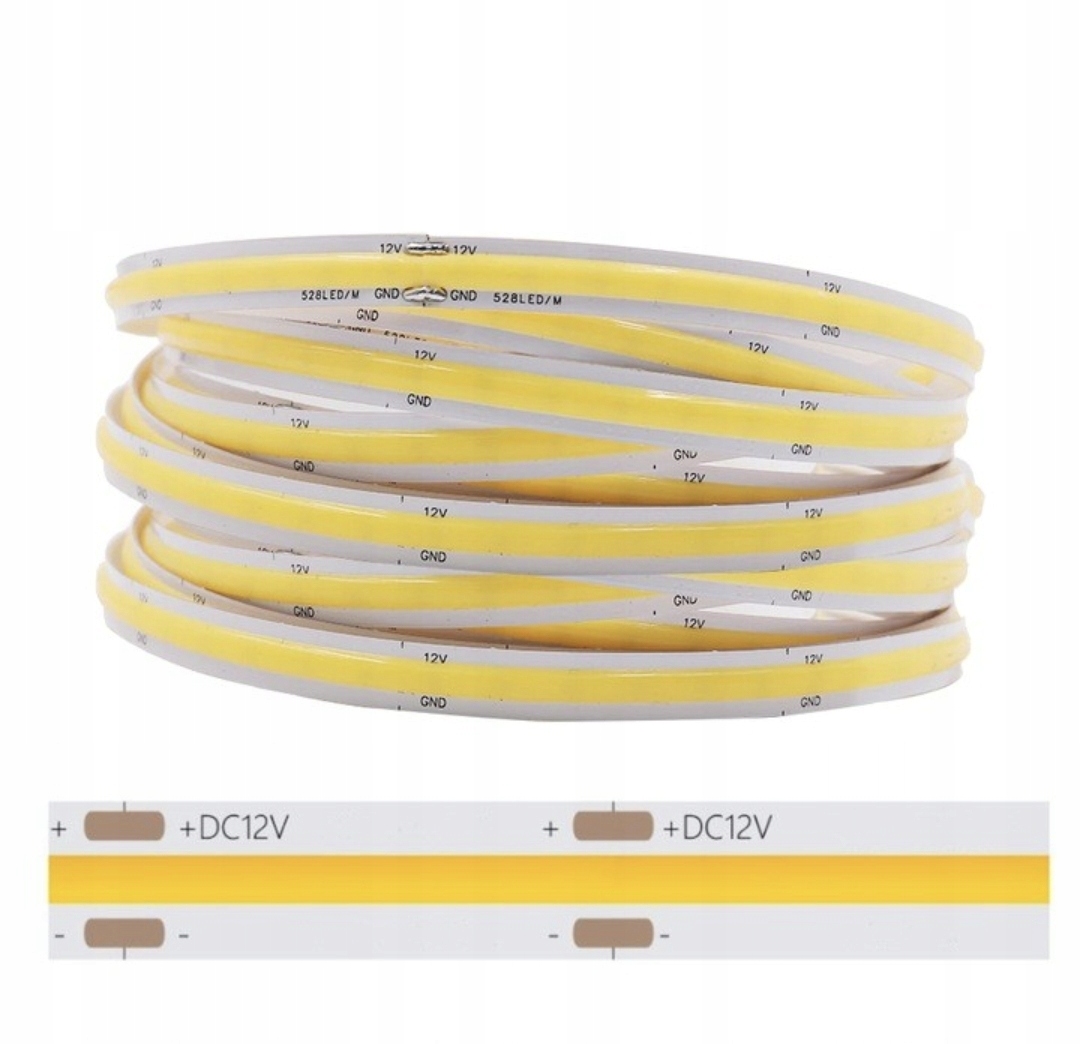 

Taśma Led Cob 12V Ciepła 1m 11W/m Led