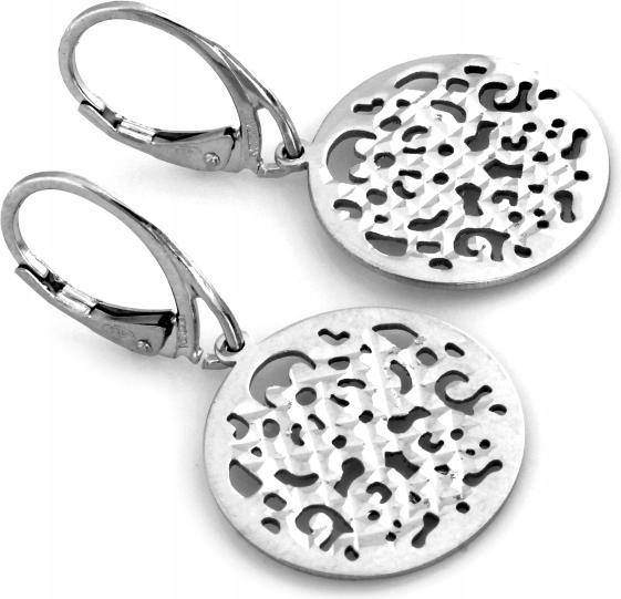 Stříbrné náušnice 925 kulaté ažurové kroužky anglické celebrity