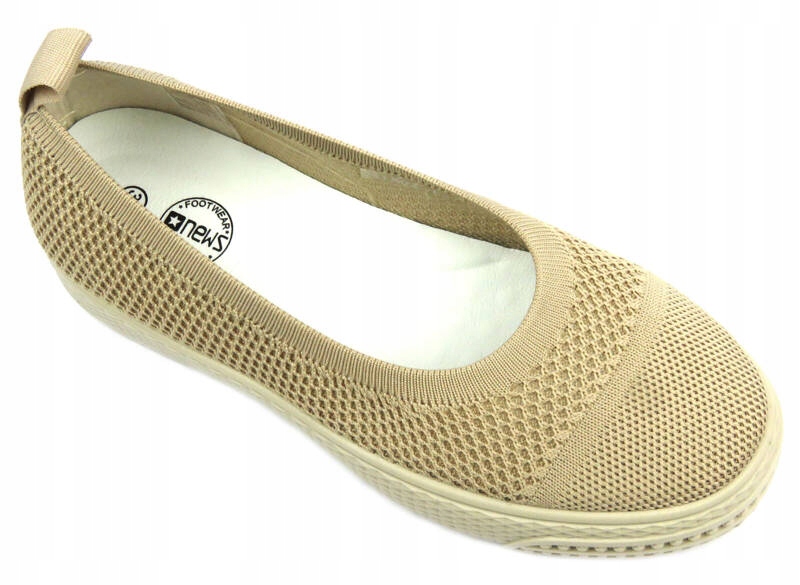 PÓŁBUTY DAMSKIE NEWS 7637 ESPADRYLE BEŻOWE PIANKOWA WKŁADKA ELASTYCZNE Wzór dominujący bez wzoru