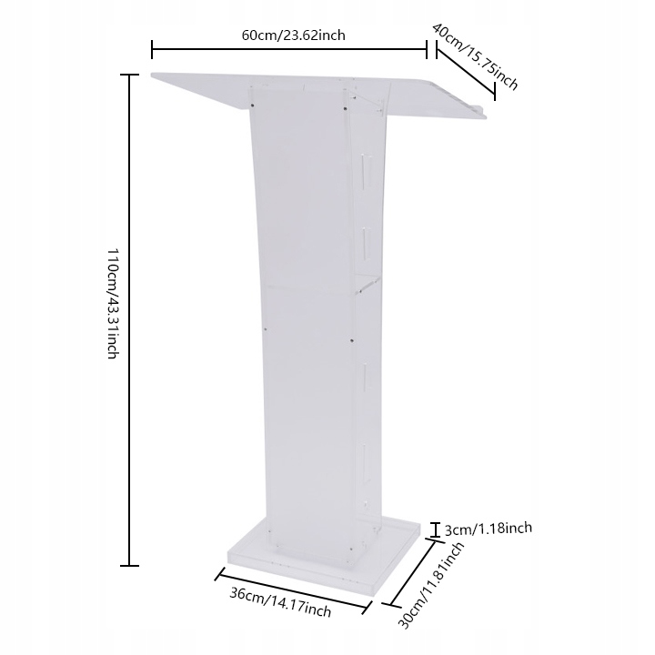 Mównica akrylowa, przezroczysta