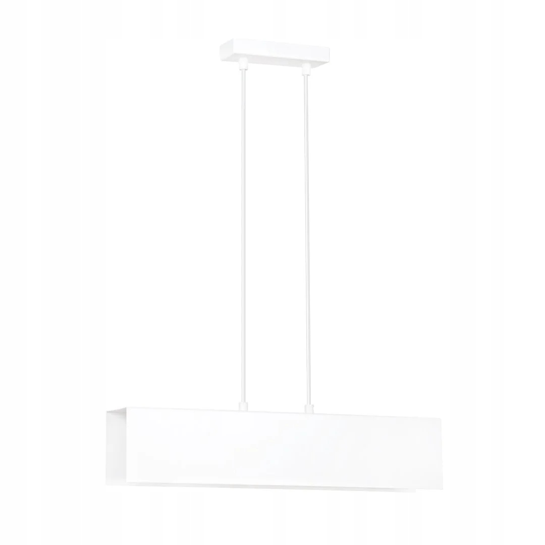 Závesná lampa biela kovová podlhovastá 50 cm nad stôl ostrov bar 2 body Emibig