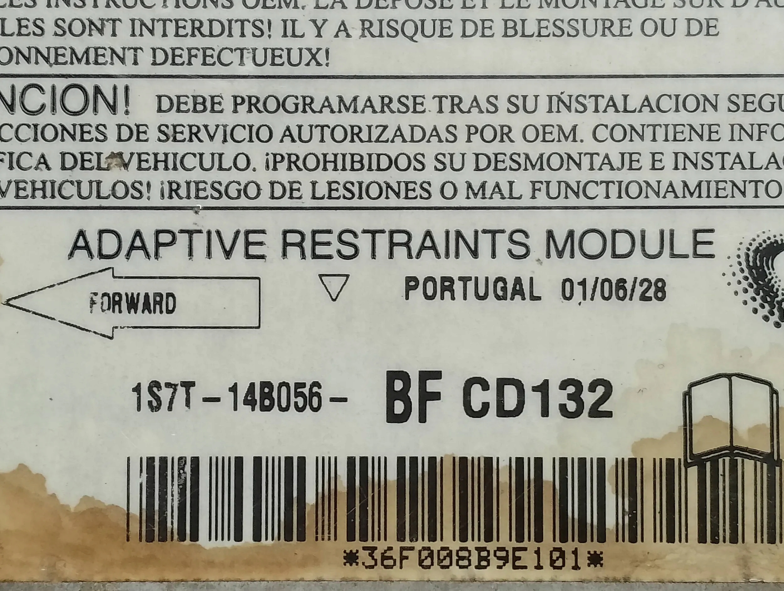 modulo SENSOR airbag FORD MONDEO MK3 III 1S7T14B056