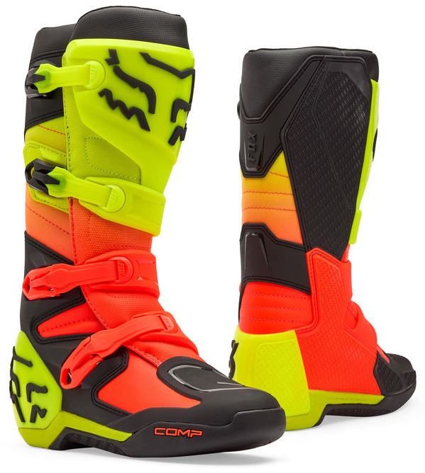 Fox Comp Orange Yellow Motocyklové Topánky Offroad Cross Enduro