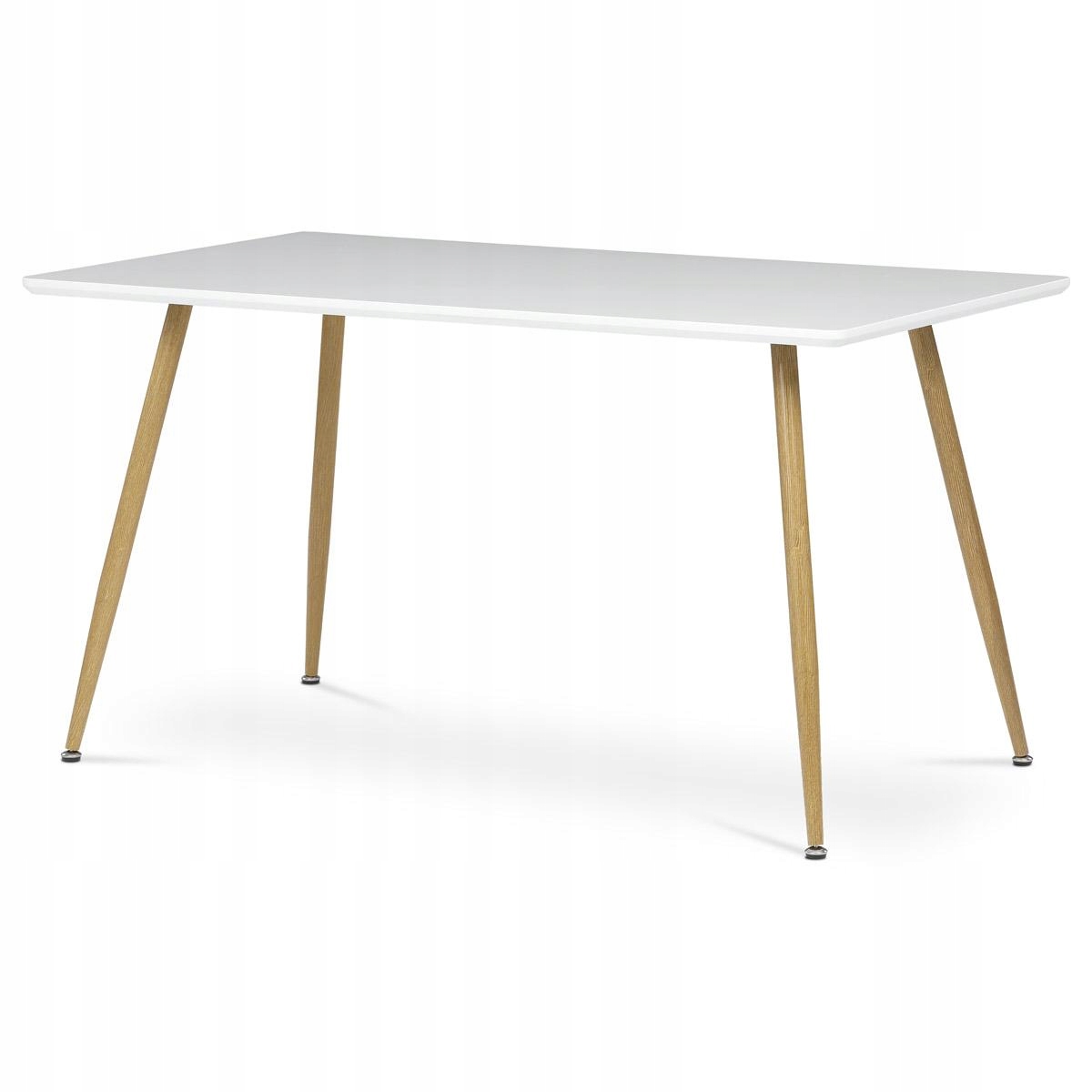 Autronic Stůl jídelní 140x80, Mdf, bílá matná deska, kovové nohy v barvě du