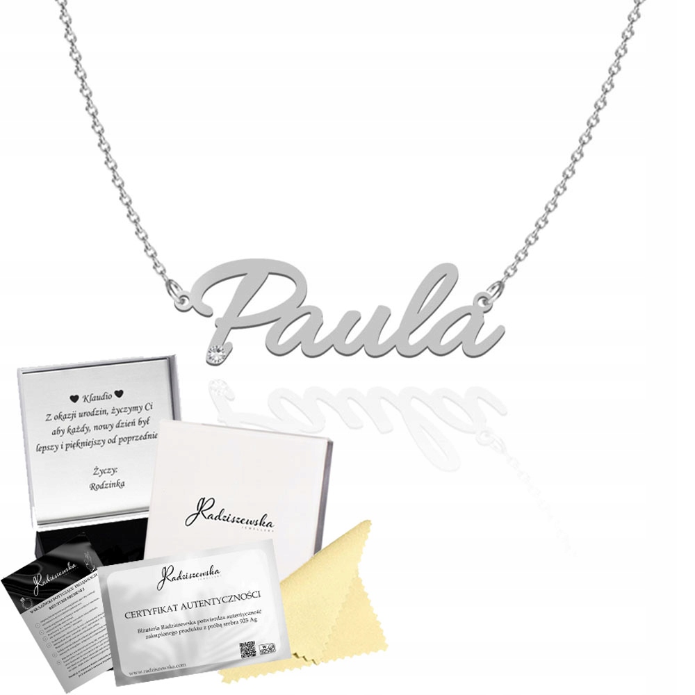 Stříbrný náhrdelník s jménem Paula Řetízek Stříbro 925 Dárek Dedikace