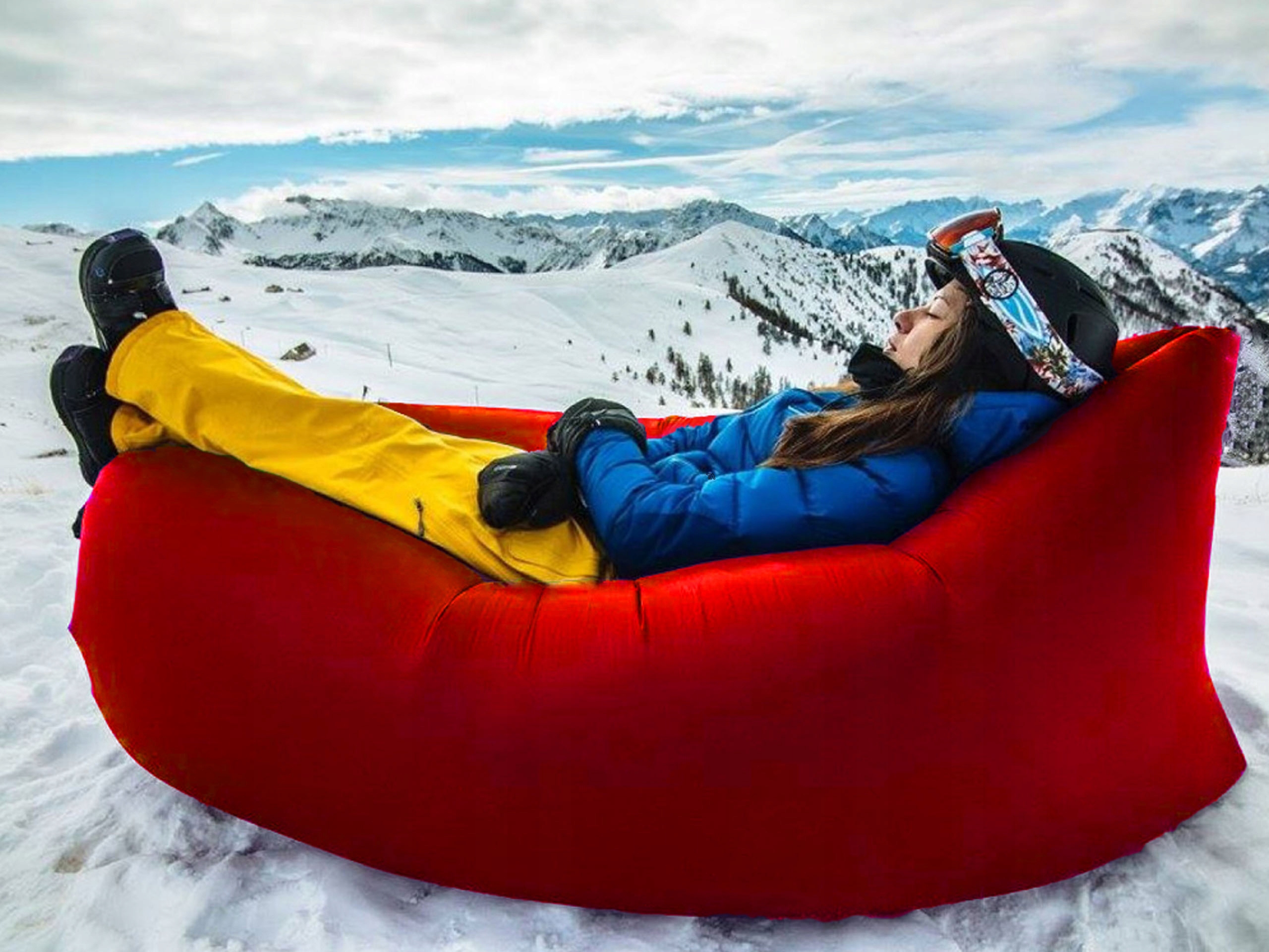 XXL LAZY BAG MATERAC PLAŻOWY NA POWIETRZE KANAPA SOFA LEŻAK CZARNY 220CM Kolor dominujący czarny