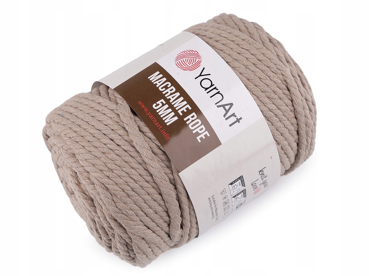Vlna Macrame Rope fi5 mm 500 g na rozčesávání