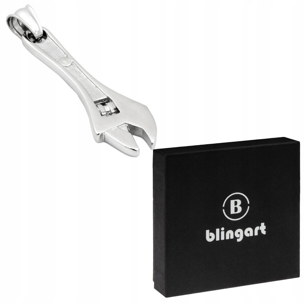 Zawieszka męska stalowa KLUCZ FRANCUSKI stal chirurgiczna 316L prezent