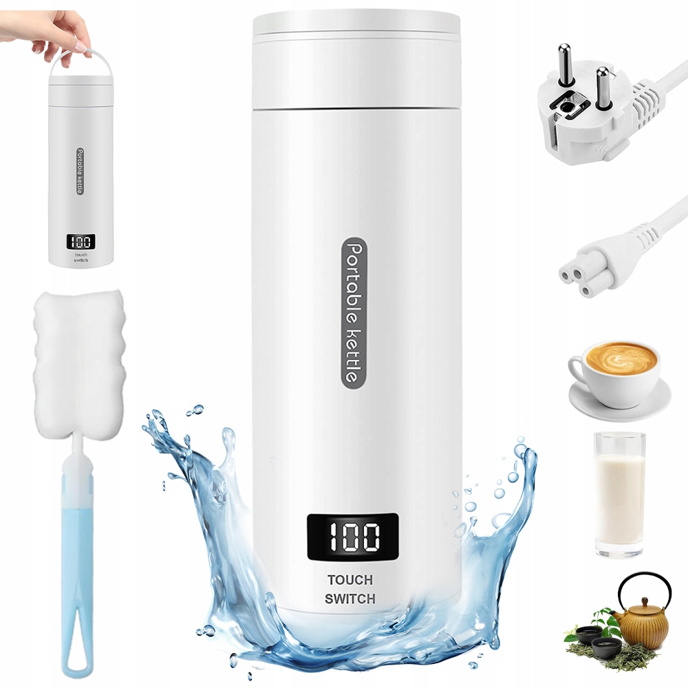 Przenośny Kubek Grzewczy 380ML 4 Stopnie Grzania 300W Szybkie Nagrzewanie