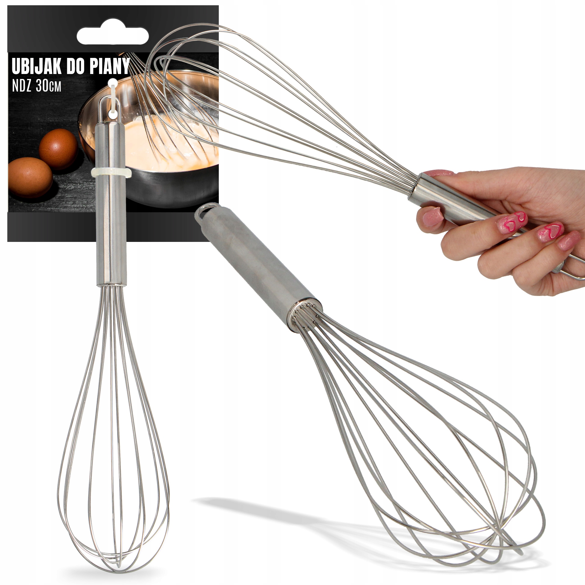 

Ubijak Trzepaczka Piany Jajek Ręczny Stalowy 30cm