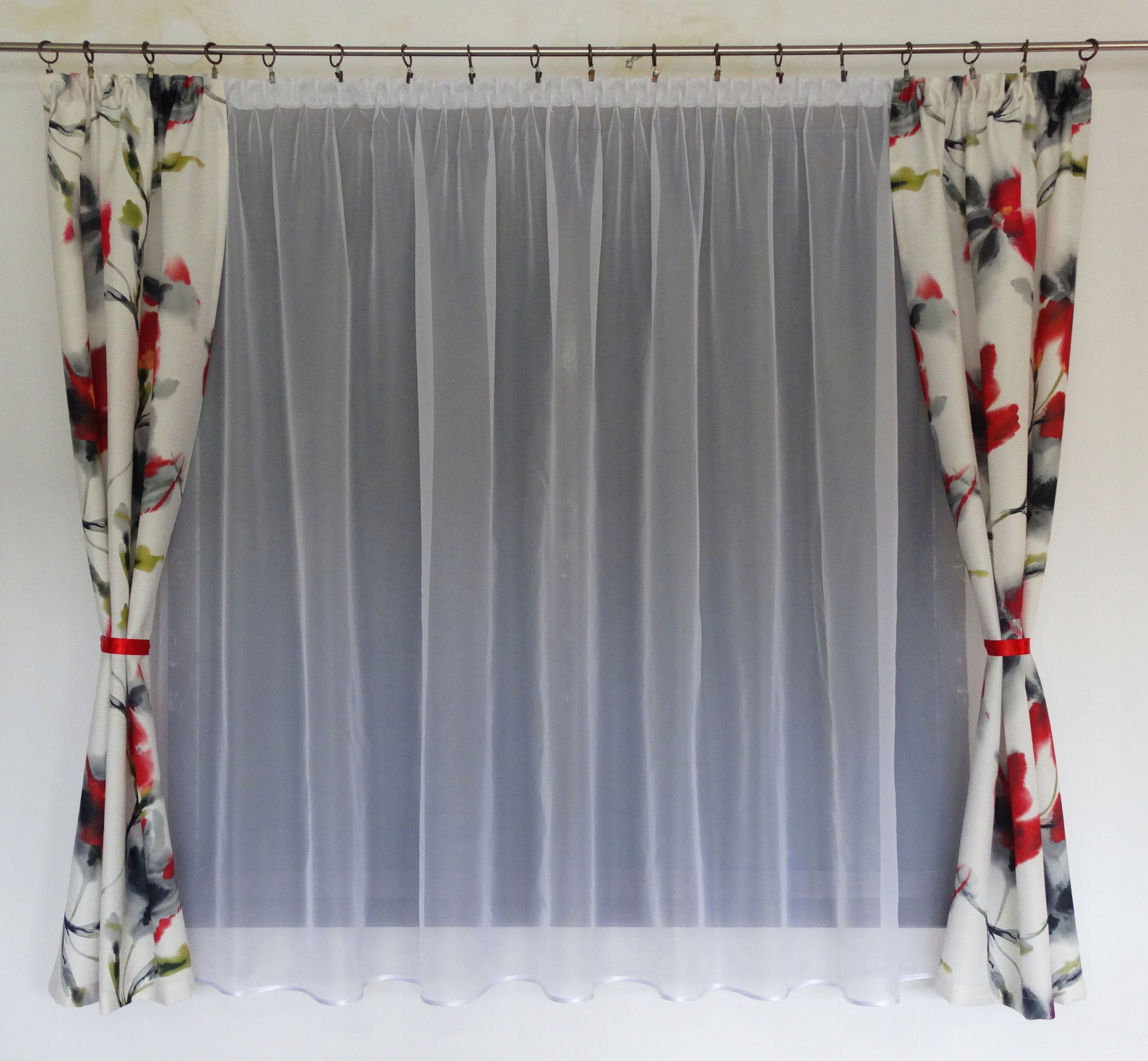 Mg Kpl Záclona Voál Záclony Květiny 1654 Novinka!