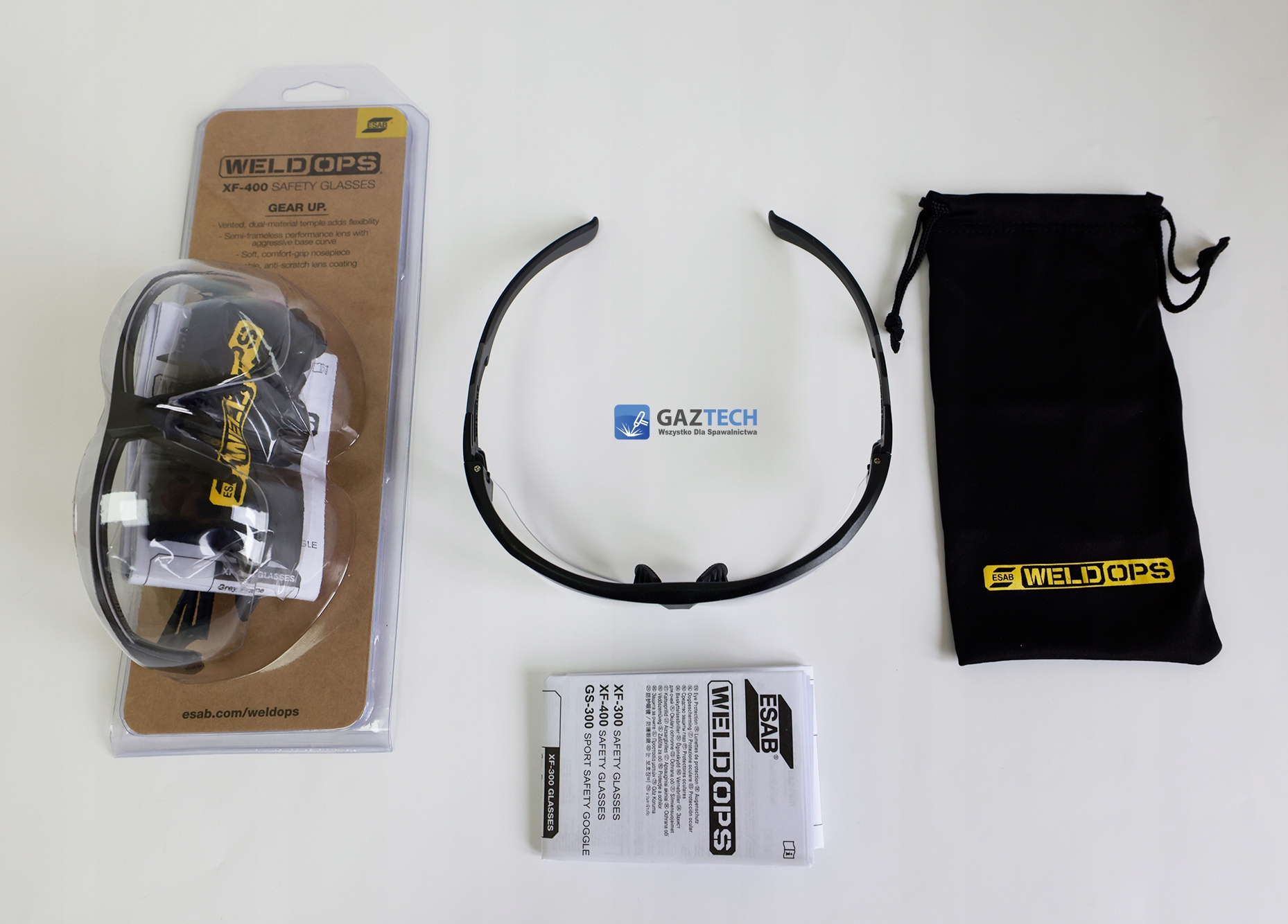 ESAB OKULARY OCHRONNE WELDOPS XF-400 BEZBARWNE Model WELDOPS XF400