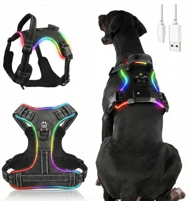 Levně Postroje Pro Psa Podsvícené, Silné, Beztlakové, Lehké, Odolné, S Úchytem