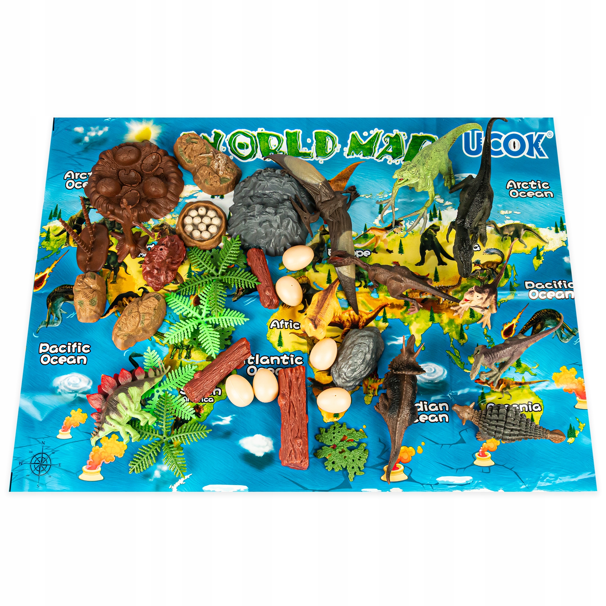 

Dinozaury Duży Zestaw Kolekcja 30 Szt. Mapa