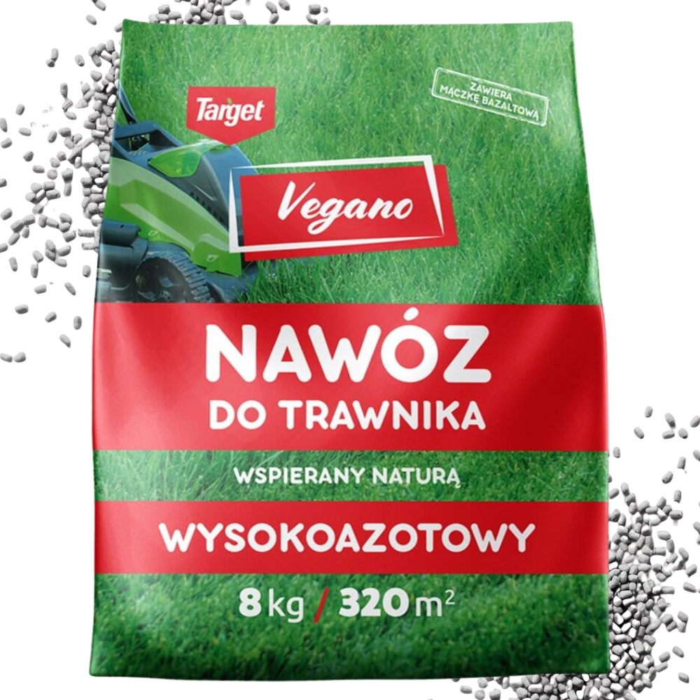 Nawóz do trawy trawnika zagęszczający szybki efekt dywanu azot Vegano 8 kg