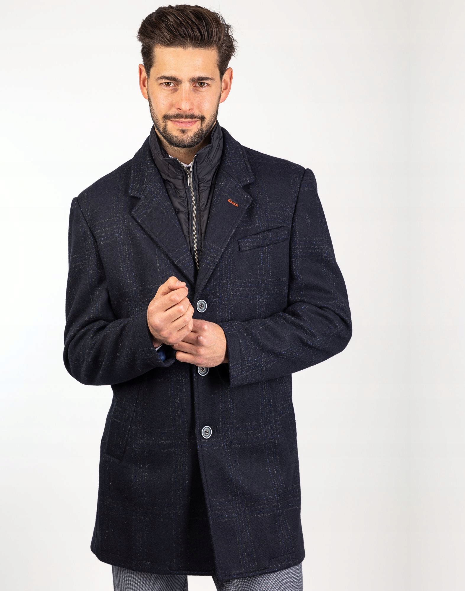 Pánský kabát s vlnou, elegantní, zimní, vel 54