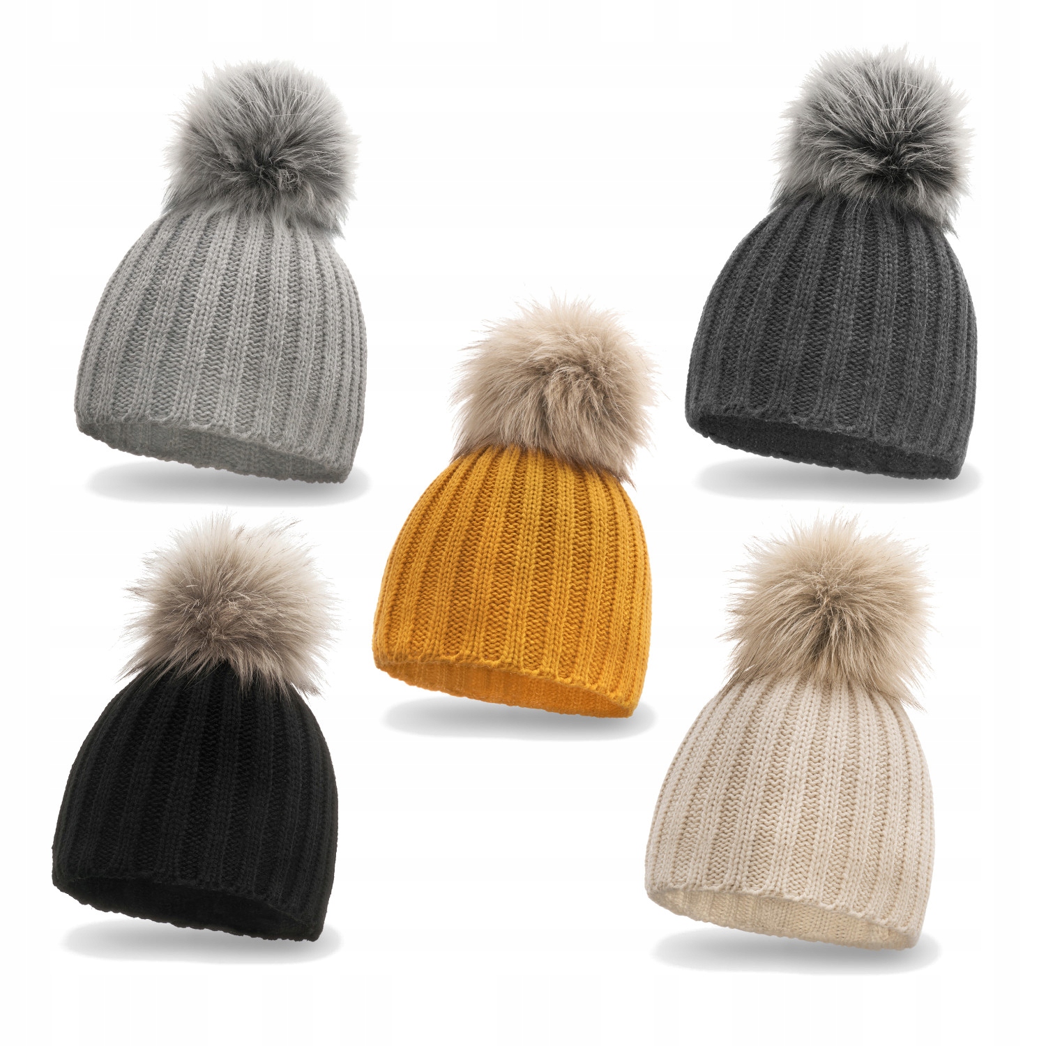 

Mikos czapka w prążki z dużym pomponem 672