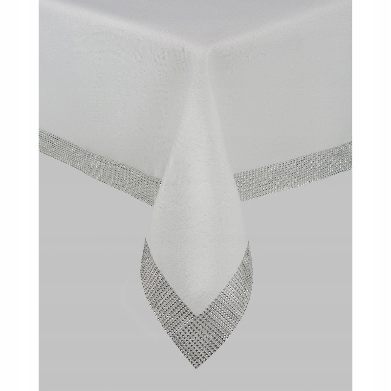 

Obrus plamoodporny glamour cyrkonie 140x220 biały