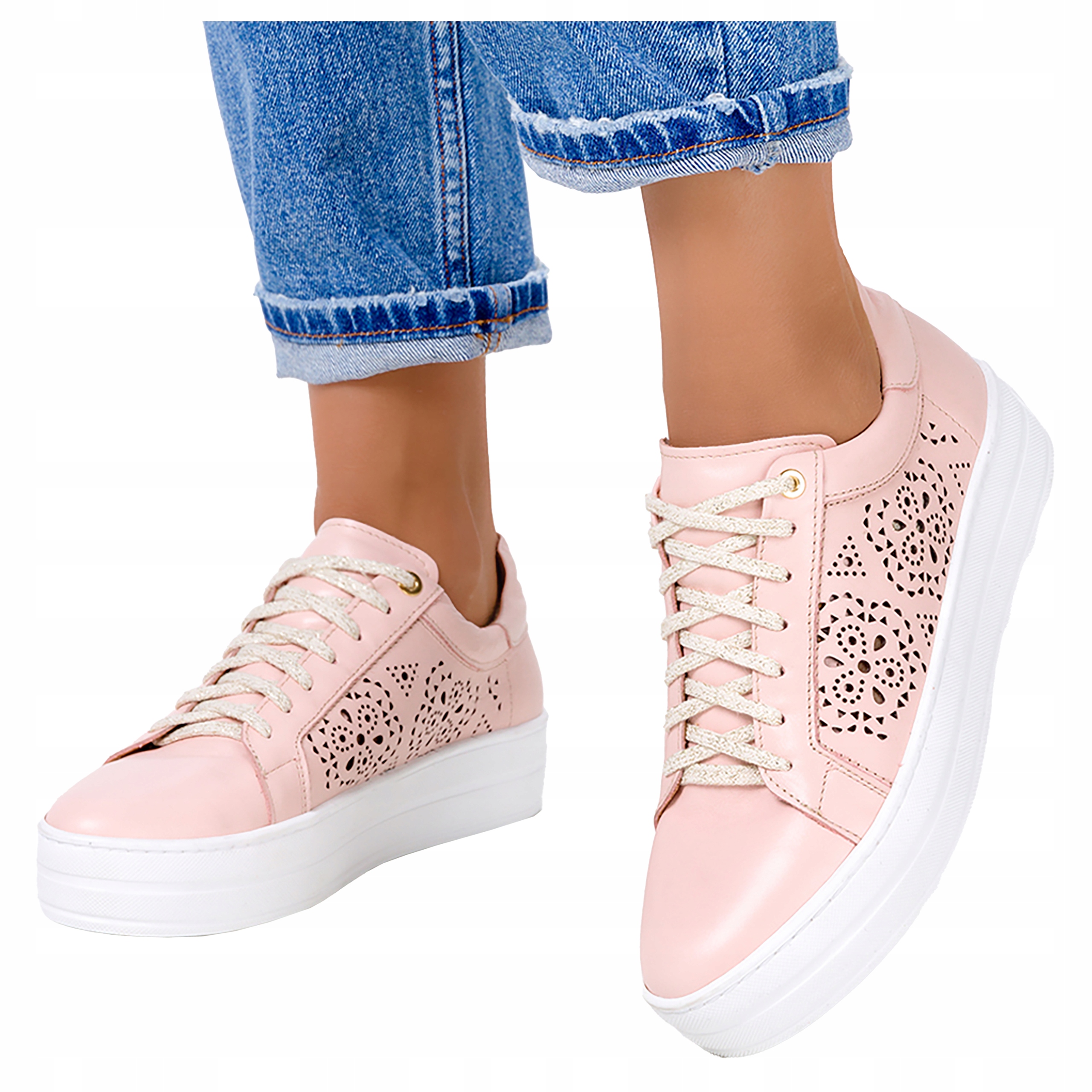 Tenisky Creepersy Sportovní Ažurové Polské Kůže 40