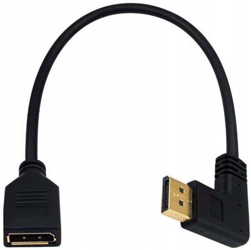 

Kabel adapter kątowy DisplayPort Dp M/f Lewy 0,3M