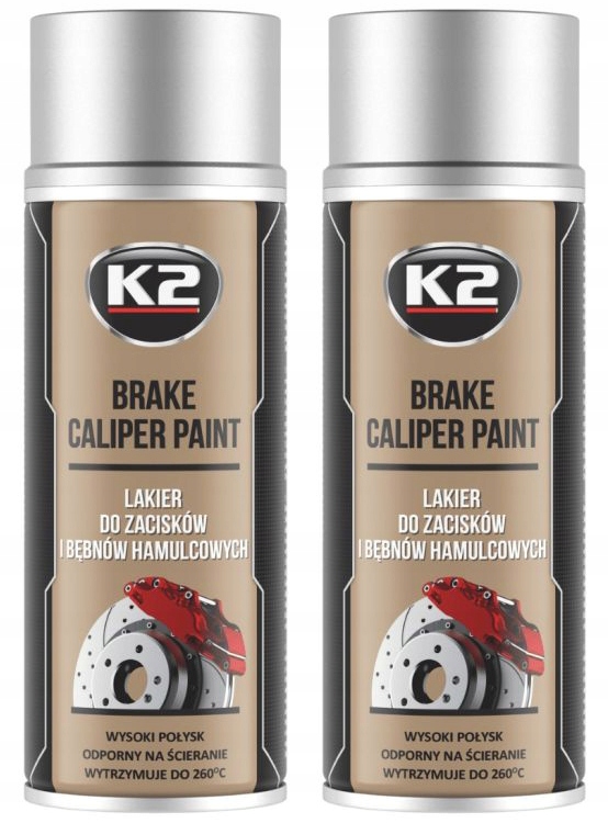 2x Srebrny Lakier Do Zacisków Hamulcowych K2