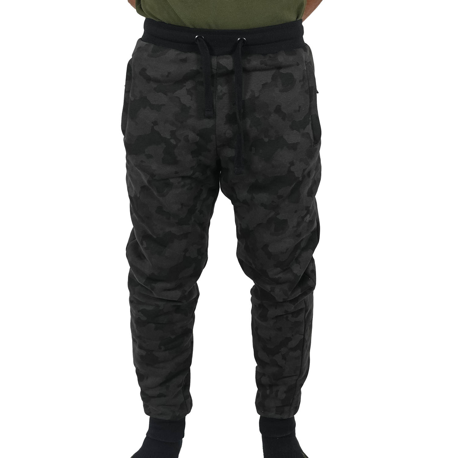 Mikbaits tepláky, kraťasy Tepláky Black Camou Jogger Sherpa 3XL