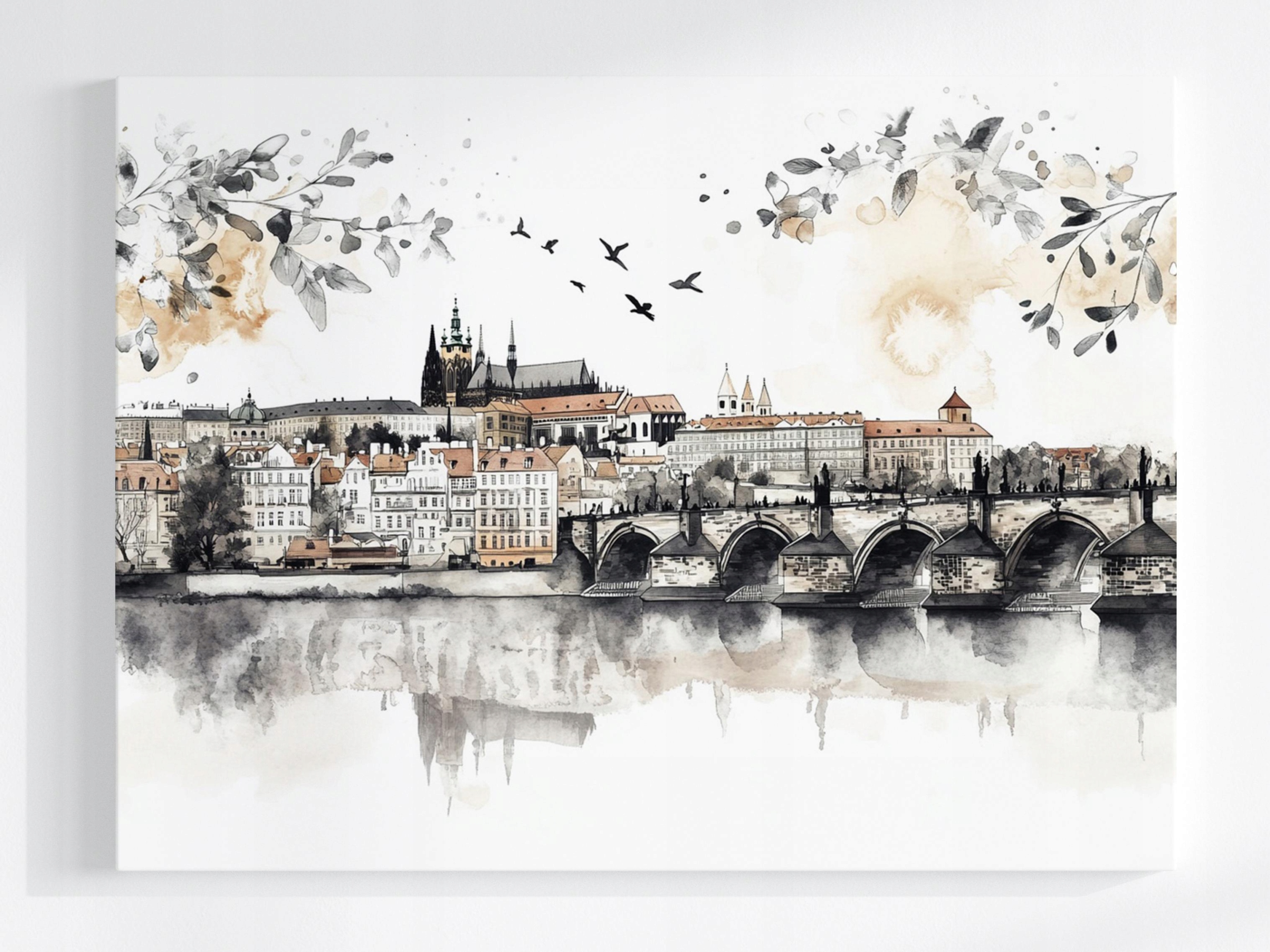Obraz Na Plátně Canvas Město Panorama Praha Hradčanský Karlův Most 80x60