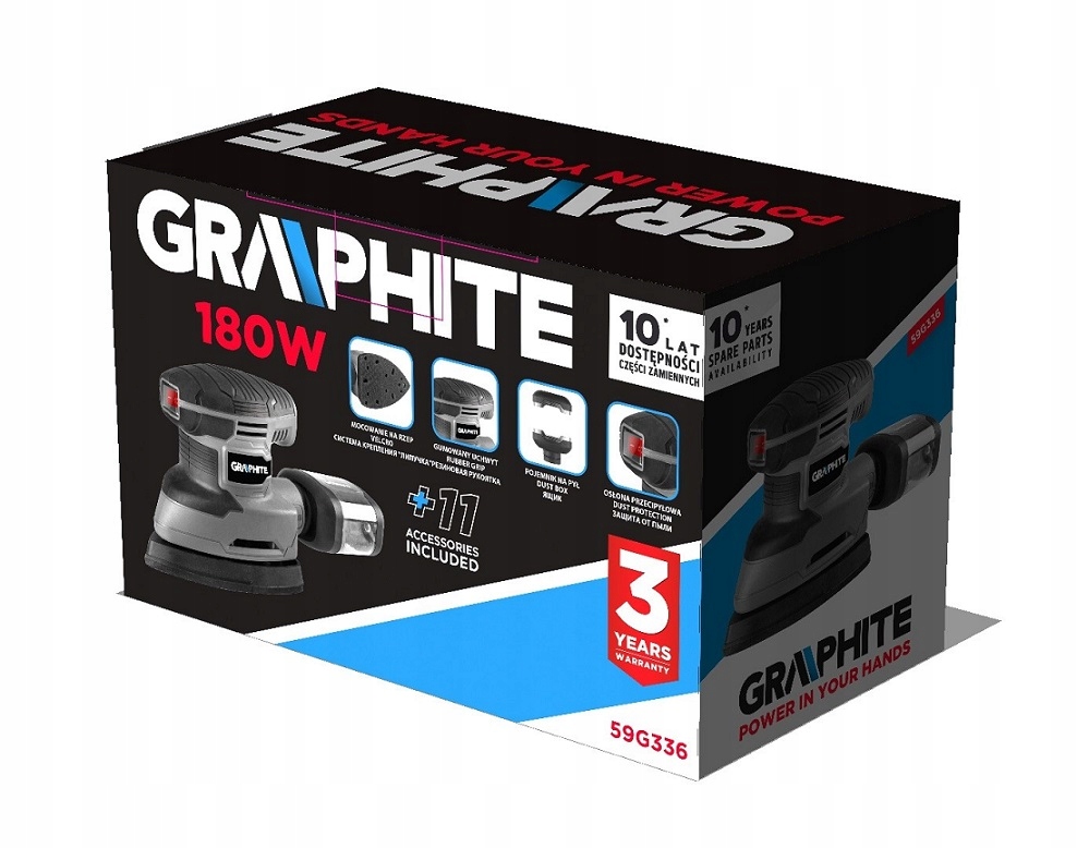 GRAPHITE 59G336 SZLIFIERKA OSCYLACYJNA DELTA 180W Marka Graphite