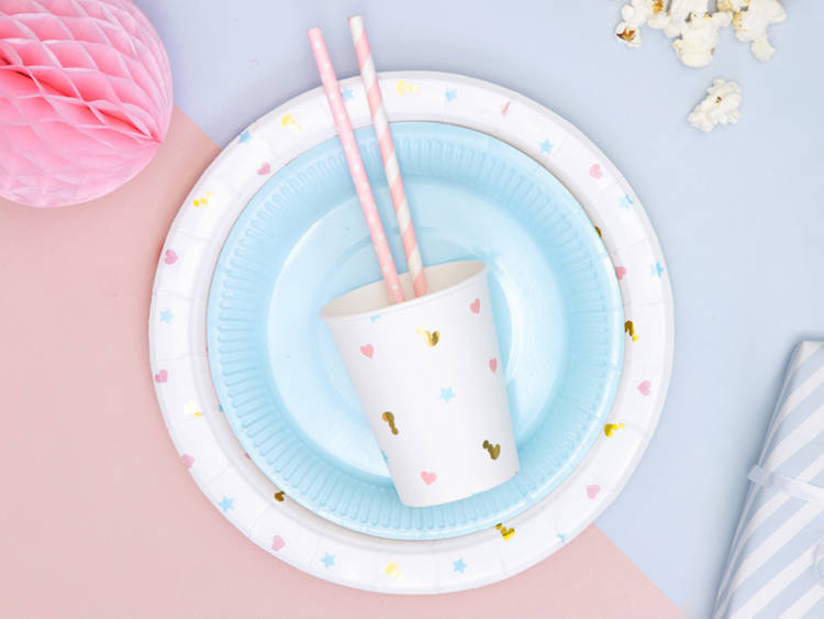 KUBECZKI PAPIEROWE GIRL OR BOY 6 SZT 200 ML Materiał papier