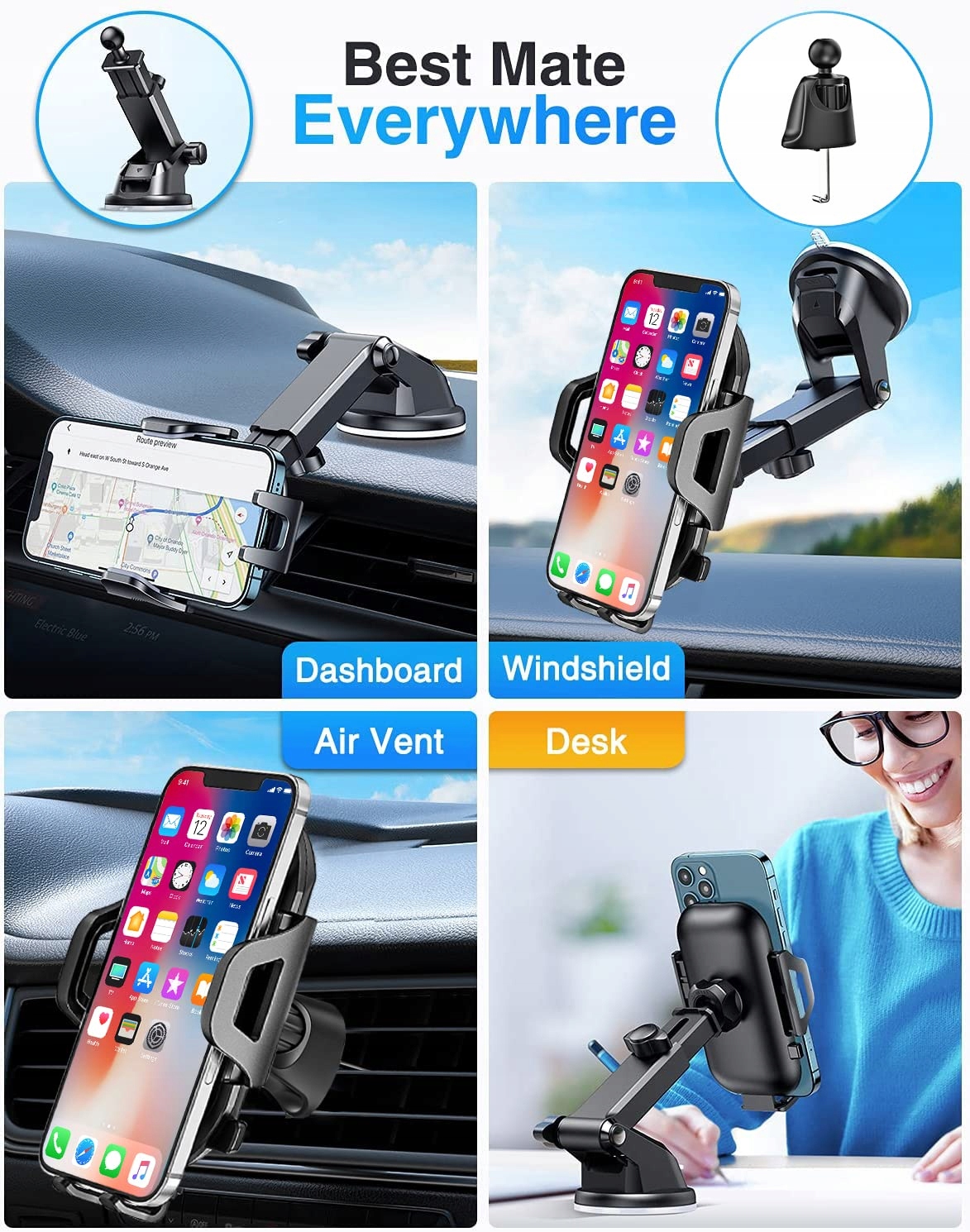 SPOSOBY UCHWYT SAMOCHODOWY 3W1 DO TELEFONÓW SAMSUNG IPHONE — miniatura 2