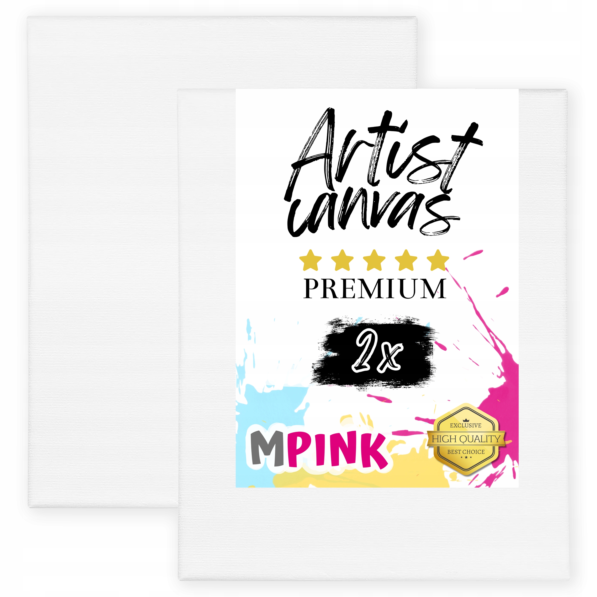 Sada 2 x Malířské Plátno 70 x 80 cm Bílé plátno Ideální pro malování