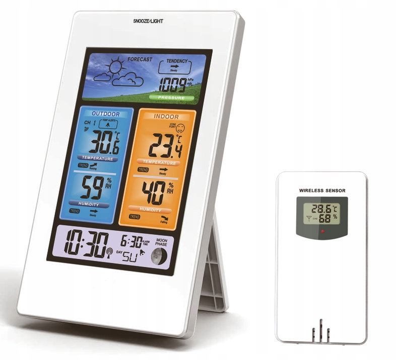 Meteostanice Jvd RB3374 Sonda Alarmy Počasí Teplota Vlhkost Měsíc