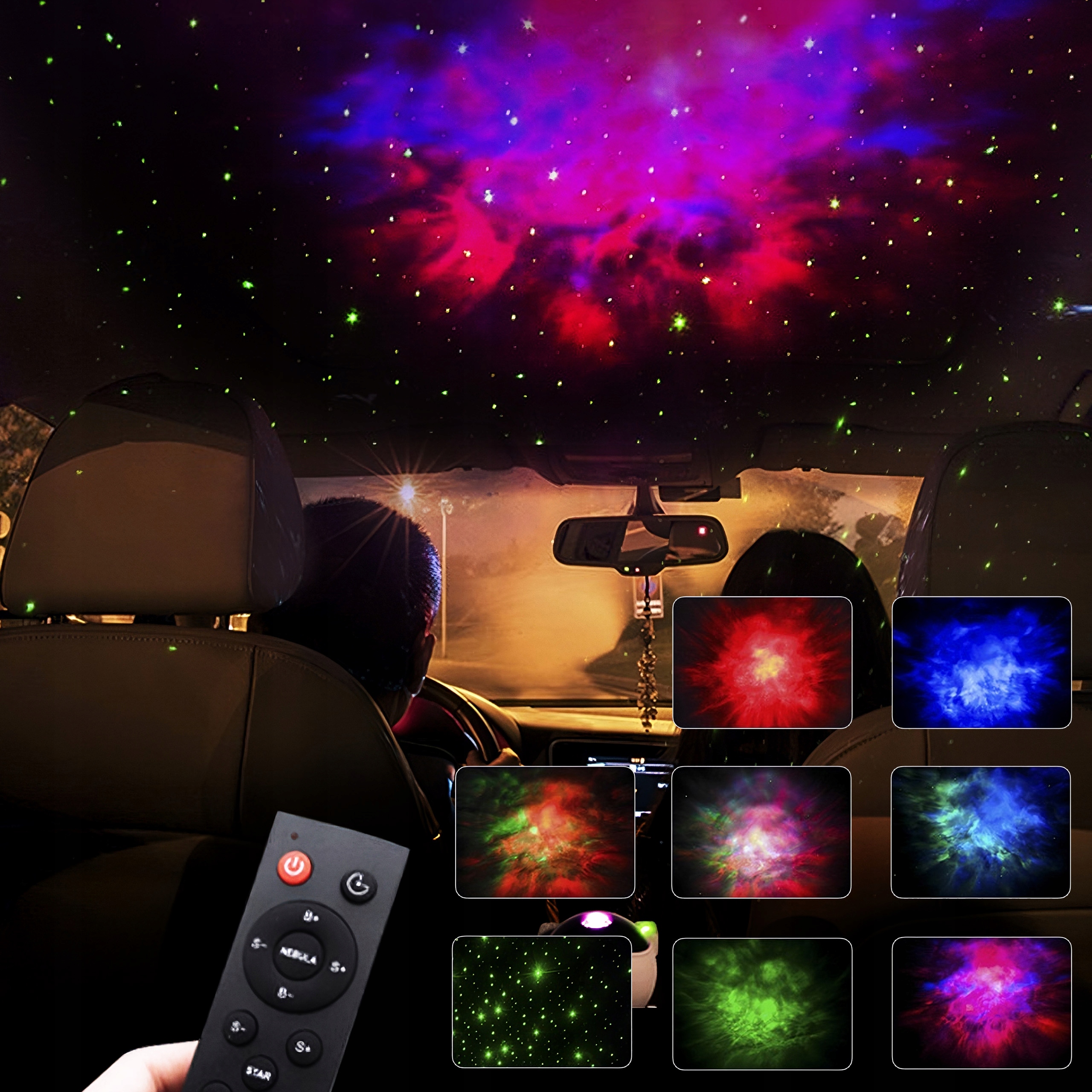 PROJEKTOR GWIAZD NIEBA LED LAMPKA NOCNA ASTRONAUTA XXL Kolor dominujący biały