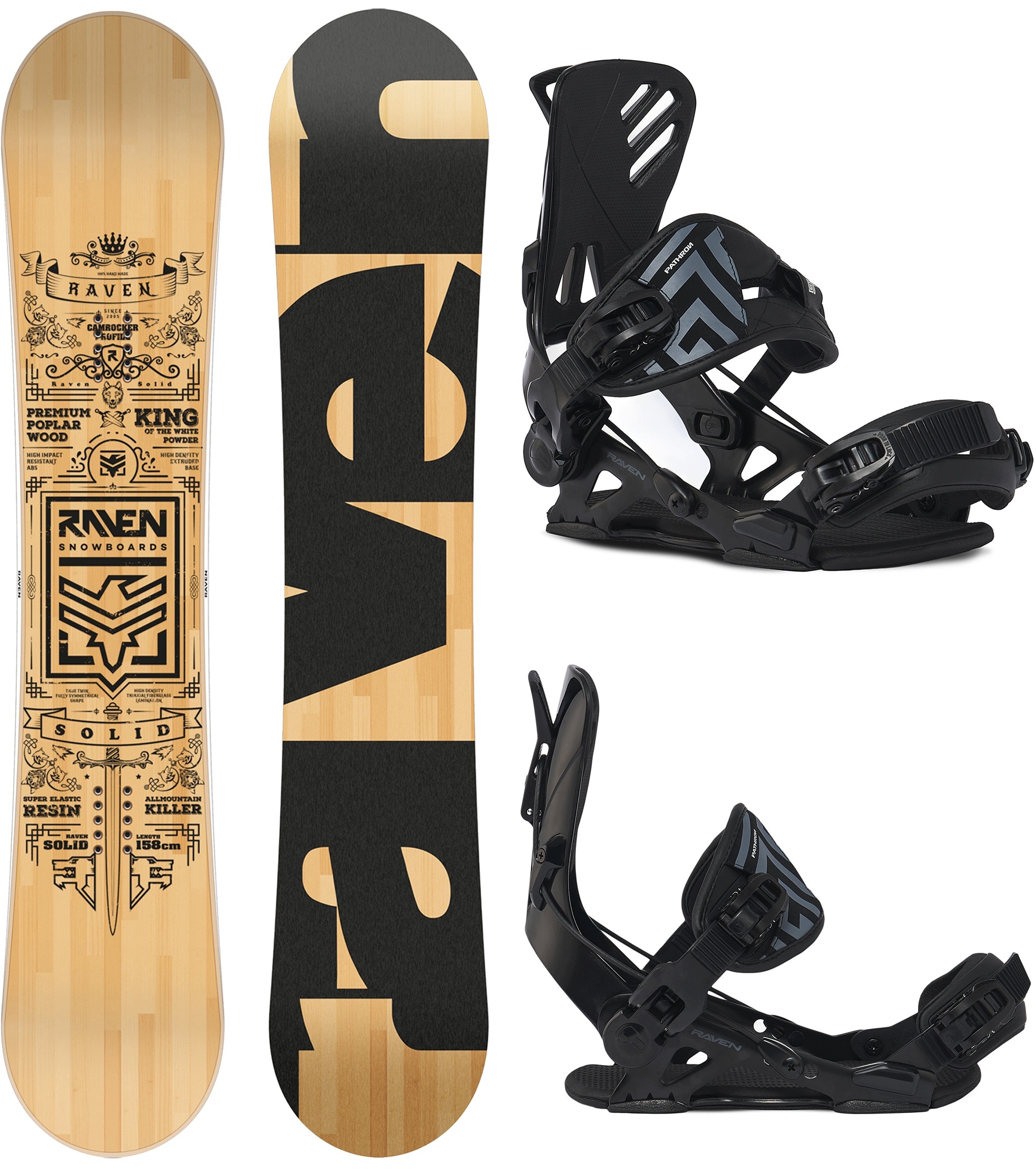 Snowboard Raven Solid Classic 161cm+Wiązania Raven Pro Gt Alu Multientry L