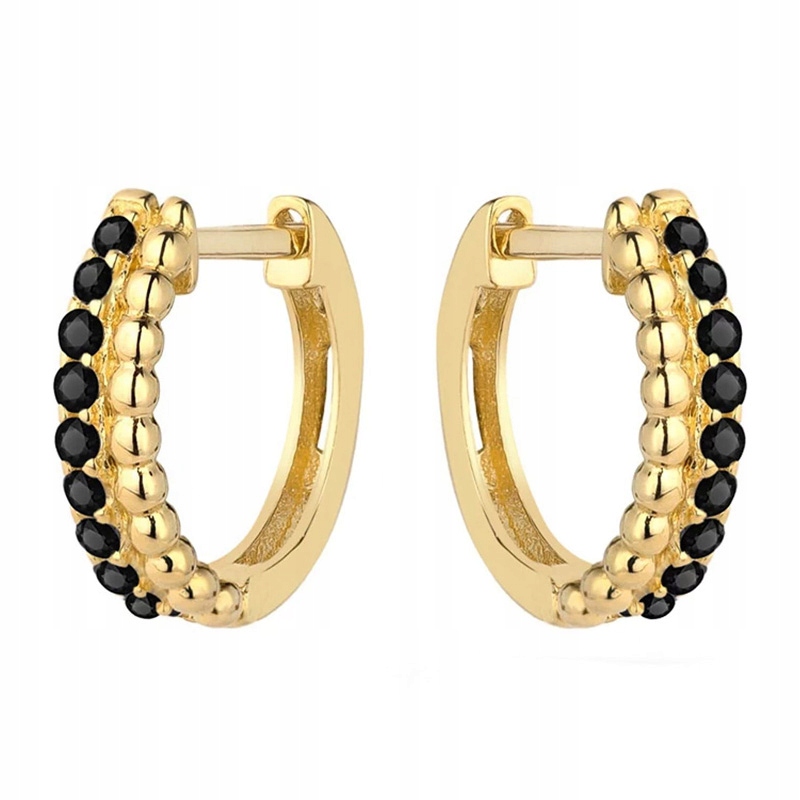 Zlaté Náušnice pr. 585 Kolečka Kola se Zirkony 14k