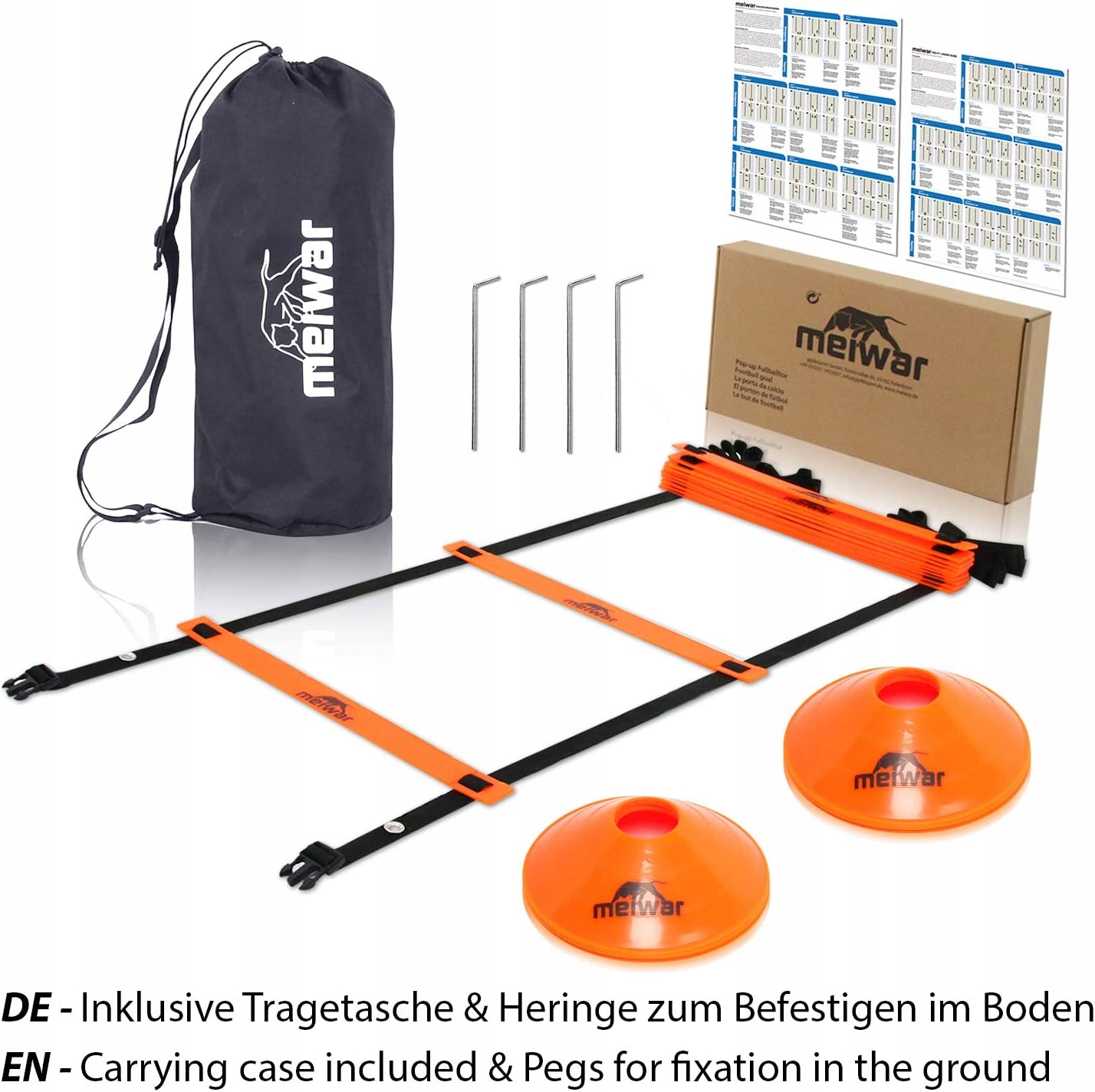 ZESTAW TRENINGOWY DO PIŁKI NOŻNEJ DRABINKA 6M NOGI Rodzaj pojedyncza