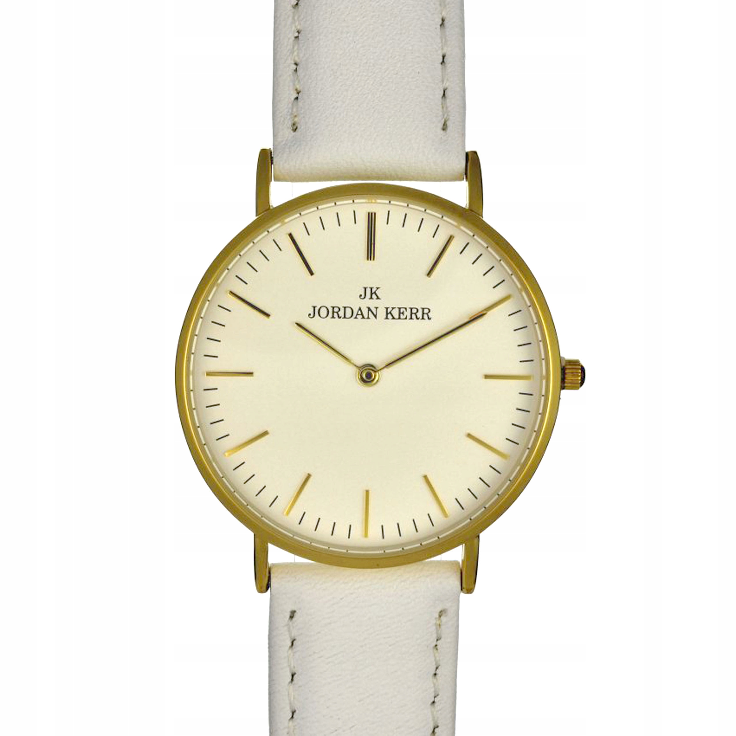 Dámské hodinky, náramek v bílé barvě, kulatý ciferník Jordan Kerr, módní