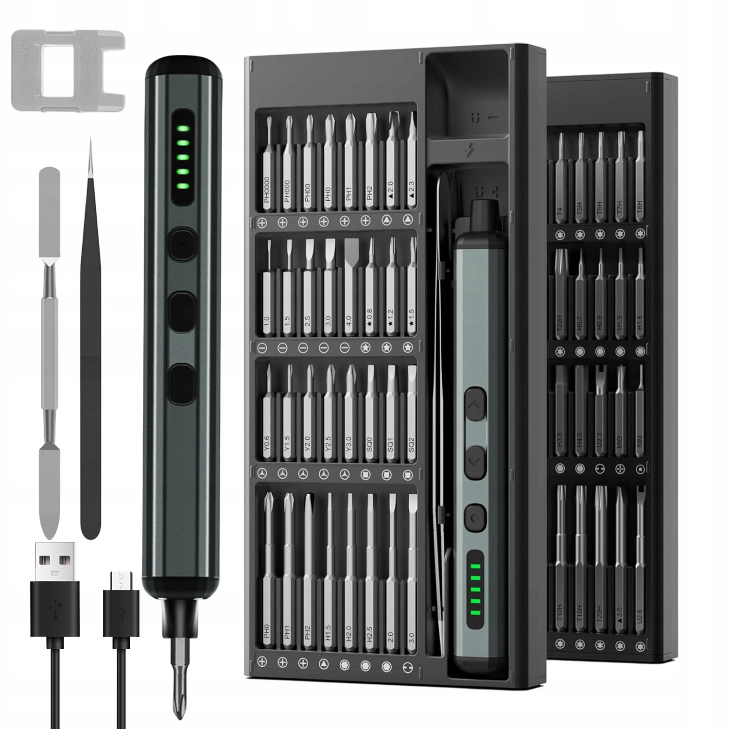 Zestaw wkrętaków LED elektrycznych precyzyjnych Magnetyczne Bity 68 IN ...