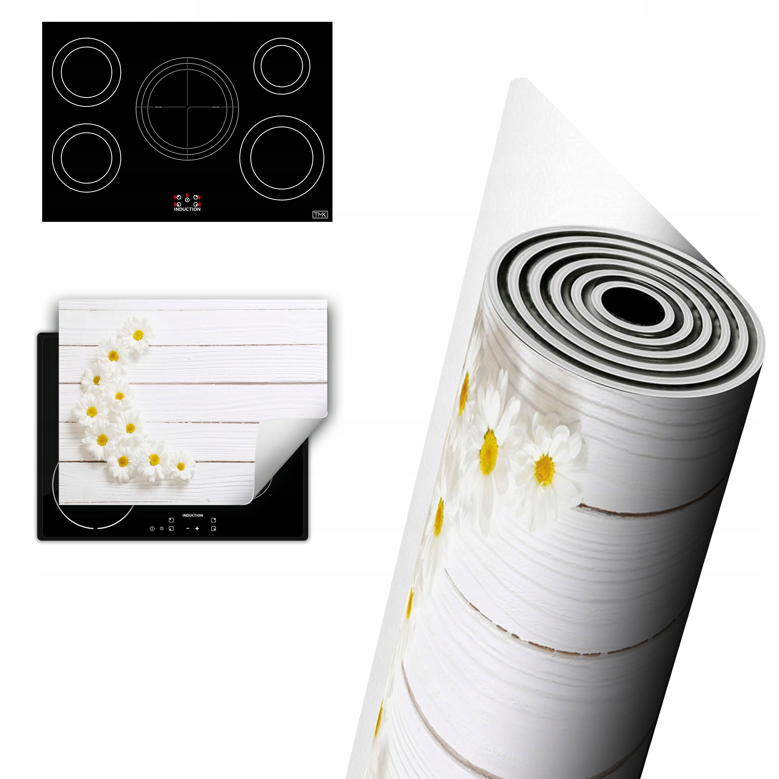 Vinylová Ochrana Na Indukci Pracovní Deska 80x52 bílá dřevo