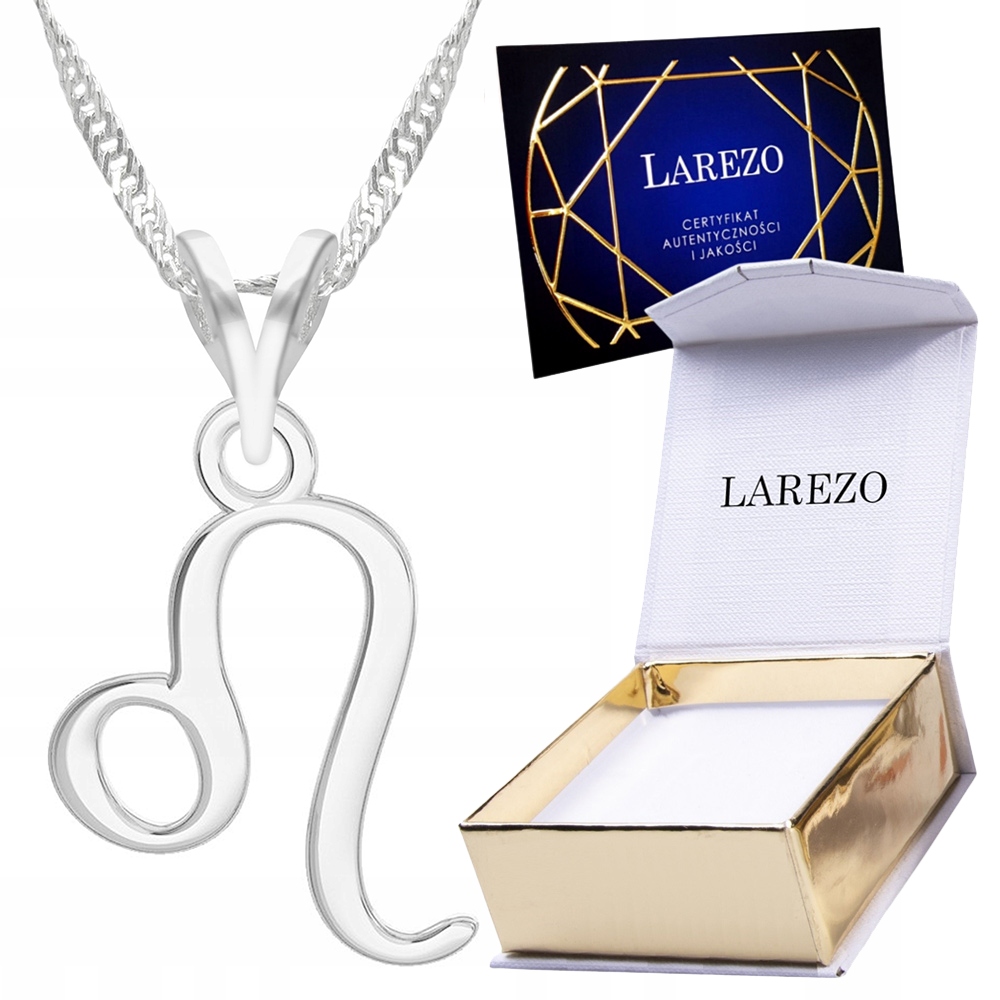

Naszyjnik srebrny łańcuszek 925 Znak Zodiaku Lew